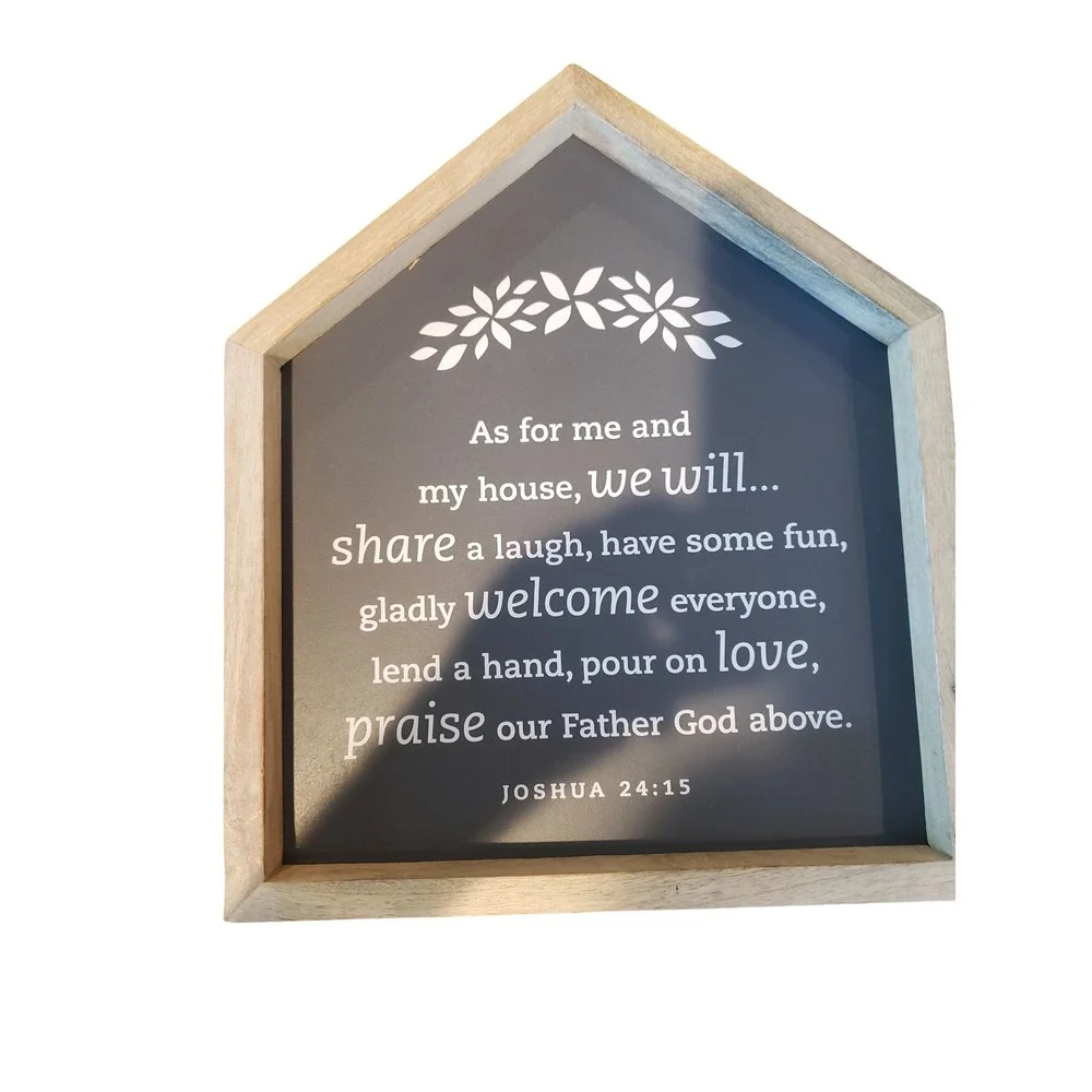 Mary & Martha Joshua 24:15 Me and My House Welcome Sign Wood House Wall Decor